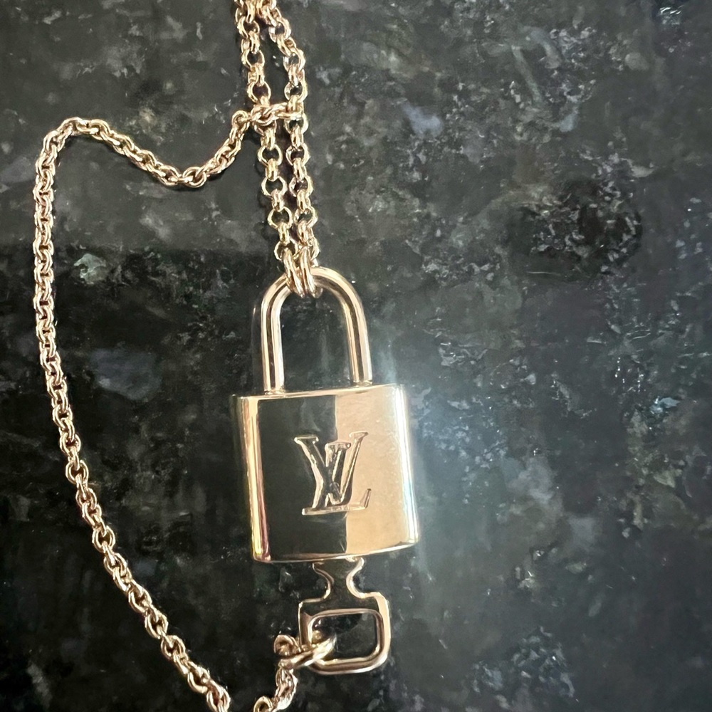 Louis Vuitton Gold Lock and Key Necklace
